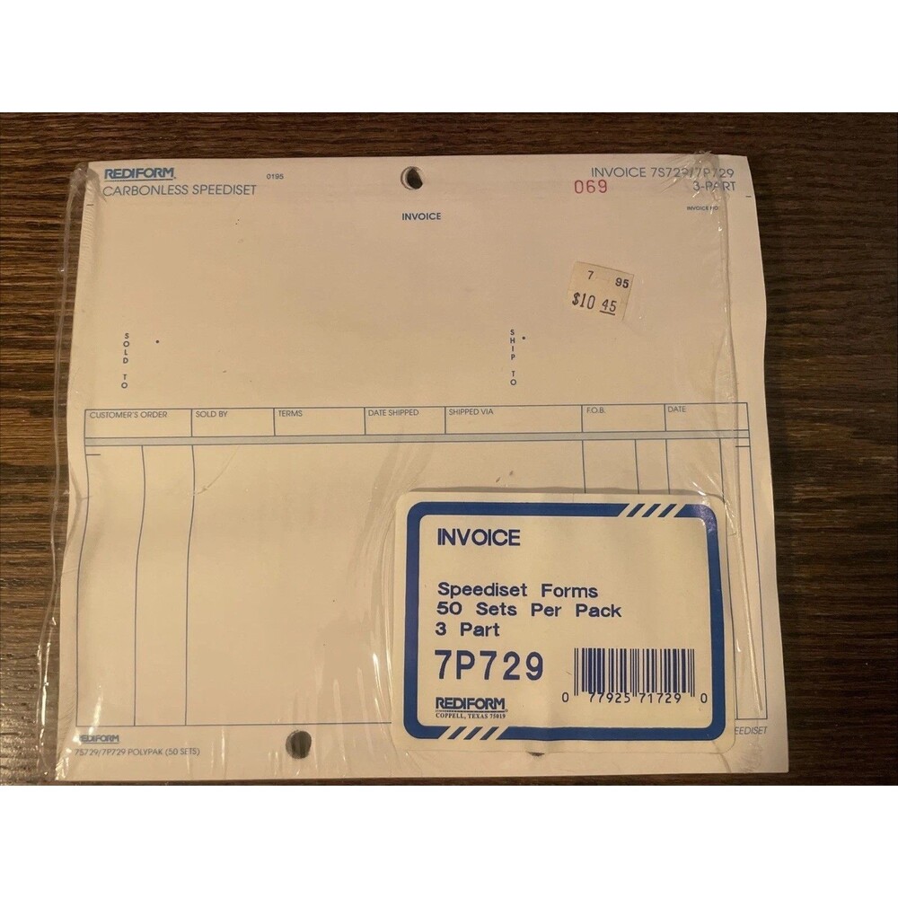 Rediform Carbonless Speedset Invoice 3 Part Vintage NOS Carbon Copy